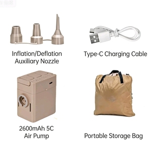 <span class=keywords><strong>Matelas</strong></span> pneumatique gonflable <span class=keywords><strong>avec</strong></span> pompe intégrée, surface floquée, lit <span class=keywords><strong>de</strong></span> camping portable pour usage intérieur et extérieur - Product Image 5