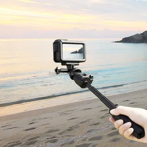 Handheld Pole Telescopic Extending Selfie Stick Tripod Rod Bar Adjustable with 1/4inch Thread for Action camera Accessories