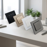 Interrupteur mural durable en verre, 1/2/3/4 gangs, 2/3/4 voies, 16A 250V, bouton-poussoir, IP20, compatible application