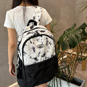 Sac à dos de voyage décontracté pour femme, motif dessin animé tendance, écologique, imperméable, avec fermeture éclair, 2 tailles, idéal pour le lycée - Product Image 1