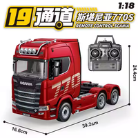 Huina 1501 770S V8 télécommande jouets 1/18 RC alliage tracteur camion à benne basculante 19CH 2.4G RC ingénierie camion modèle véhicule Cargo