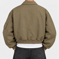 Blouson Bomber Boxy 500GSM en Nylon et Coton Rembourré, Coupe Courte, Multi-Poches, Style Vintage pour Homme