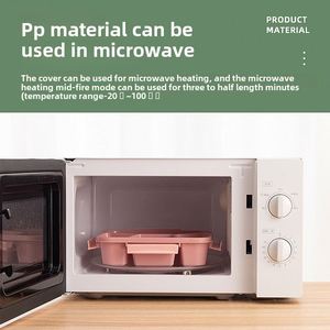 กล่องข้าวพลาสติกทรงสี่เหลี่ยมสำหรับเด็กนักเรียน กล่องข้าวขนาดใหญ่ - Product Image 3