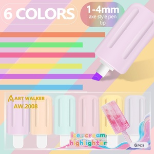 Juego de Mini Resaltadores Macaron, 6 Colores Pastel, Marcadores para Estudiantes, Rotuladores No Borrables, Más Vendidos - Product Image 1