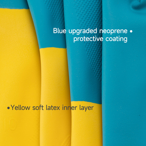 Неопреновые латексные двухцветные защитные перчатки - Product Image 6