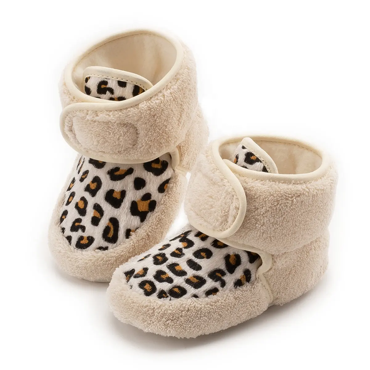 Mocassini da interno per bambina in cotone leopardo caldo invernale con suola morbida Prewalkers