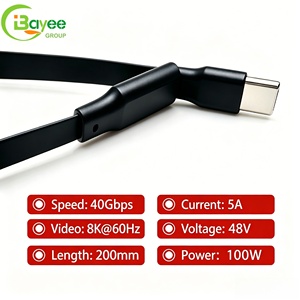 Ultra-thin Space-saving <b>3</b>.2 Full Function Usb Type c Data <b>Cable</b> FPC Flexible Fast Charging Data <b>Cable</b> for Smart Phone Power Bank - Product Image 4