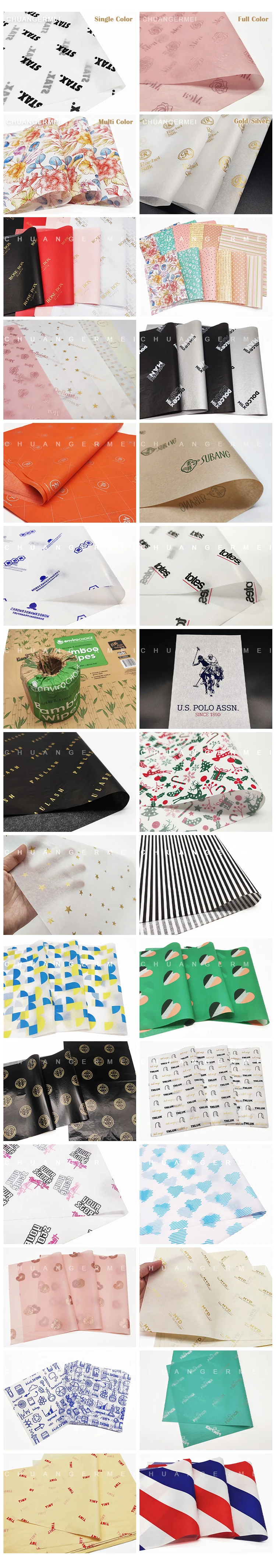 Custom Tissue Paper Printed Logo 17gsm for Clothes Shoes Food Packaging