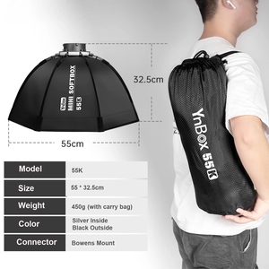 YONGNUO YN Box 55K Softbox Portable Léger Installation Rapide Bowen Mount Softbox pour <span class=keywords><strong>Studio</strong></span> Flash LED Lampe Boîte 55cm - Product Image 3