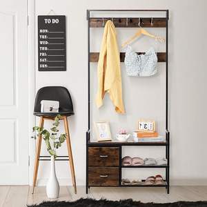 <span class=keywords><strong>Porte</strong></span>-<span class=keywords><strong>manteau</strong></span> <span class=keywords><strong>en</strong></span> gros d'usine étagère de rangement pour vêtements <span class=keywords><strong>avec</strong></span> étagère et 2 tiroirs de haute qualité pour chambre et salon marron - Product Image 2