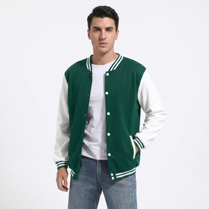 2025 Green and <b>White</b> Sleeves <b>Men</b> Varsity <b>Jackets</b> Custom Baseball Varsity <b>Jacket</b> High Quality for <b>Men</b> <b>Jacket</b> For <b>Men</b> - Product Image 1