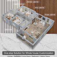 Ensemble de meubles de chambre à coucher et d'appartement sur mesure en MDF extensible moderne