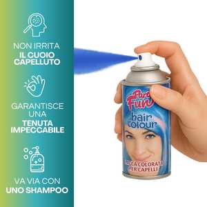 Spray colorante per capelli blu, lacca temporanea per feste e divertimento. - Product Image 4