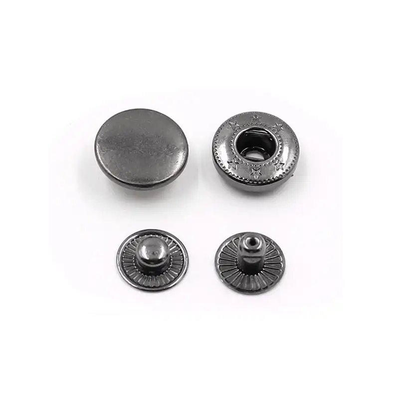 wholesale Iron Brass Stainless steel classic 4 parts metal snap fastener with custom LOGO metal buttons