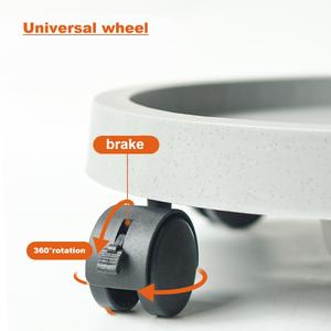 Plateau roulant gris de 28.6cm Plateau de <span class=keywords><strong>pot</strong></span> de fleur <span class=keywords><strong>avec</strong></span> soucoupe de <span class=keywords><strong>pot</strong></span> de roues <span class=keywords><strong>avec</strong></span> roue - Product Image 4