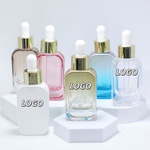 Wholesale Square Essential Oil Serum Glass with White Dropper <b>30ml</b> Beauty Cosmetic <b>Bottle</b> <b>Perfume</b> Glass Dropper <b>Bottle</b> - Product Image 1