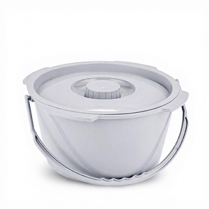KS Portable Commode <b>Chair</b> With <b>Round</b> Seat And Anti Slip Design For Elderly And Disabled Users Indoor Use White And Gray - Product Image 3