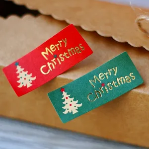 Spread Kerst Cheer Met Aangepaste Logo Stickers Laptop Zelfklevende Stickers Krassen Van Koperen Metalen Stickers En Goud Accepteren