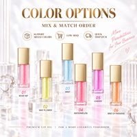 Huile repulpante pour les lèvres à base de plantes RTS 5ml, hydratante, effet brillant verre, 6 styles, faible MOQ 3 pièces, vente en gros, logo personnalisé