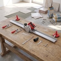 Scie à carrelage professionnelle 1400W 115mm-125mm pour dalles céramiques et carreaux grand format avec inclinaison 0-45° °   Coupe à onglets (11300 tr/min)