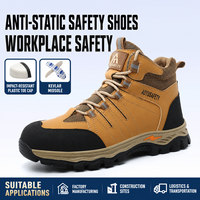 Bottes de sécurité antistatiques à embout composite grande taille, résistantes aux glissades et aux perforations, respirantes, en maille volante pour hommes EU 37-48