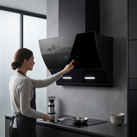 Hotte de cuisine murale à aspiration latérale avec moteur en cuivre de 900 mm à forte aspiration, filtre en aluminium, pour usage domestique, classe énergétique
