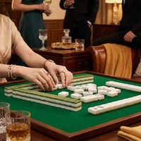 Fichas de Mahjong Americanas con Diseño de Caparazón de Tortuga, 160 Piezas Acrílicas Grabadas, 4 Capas, Patrón Clásico Vintage, Color Marrón Marfil con Vetas de Madera, Juego Premium