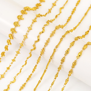 Composants de bijoux en acier inoxydable plaqué or 18 carats inaltérable, motifs Cœur, Fleur, Étoile et Lune - Product Image 2