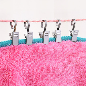 Clips de acero inoxidable en forma de U, ganchos metálicos duraderos para toallas y cortinas - Product Image 1