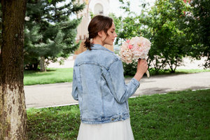 FUNG #6010C Wholesale <strong>Jacket</strong> and Stock Available Jean Denim <strong>Bridal</strong> <strong>Jackets</strong> - Product Image 5
