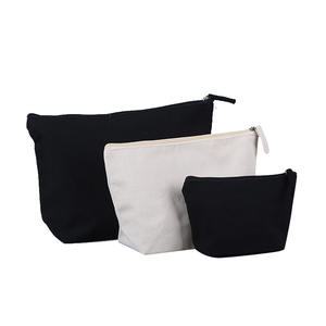 Trousse à crayons en toile pour enfants / Trousse à crayons en coton noir avec fermeture éclair, logo personnalisé imprimé, mignonne, kawaii, pour filles - Product Image 3