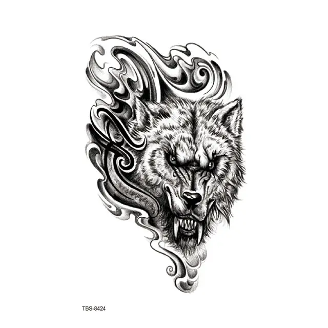 Man Pick Lion Wolf Designs Full Arm Temporary Tattoo Stickers Custom Water Transfer Tattoos