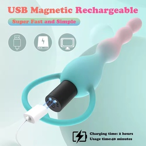 New Design Silicone Anal Plug Handle Real Touch Female Butt Plug Gradient Anal Bead Anal Plug <b>Vibrator</b> Anal for Adults - Product Image 4