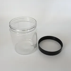 Food grade kunststoff PET klare 250g 250ml gläser mit schraube kunststoff kappe deckel für lebensmittel kosmetik verpackung bpa freies, 8 unzen PET jar