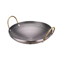 Casserole en acier inoxydable à texture nid d'abeille avec double poignée pour la cuisine saine à la maison et au restaurant