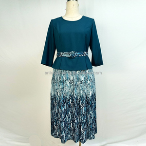 Robe plissée décontractée africaine abordable pour femmes grandes tailles avec ceinture - Product Image 5