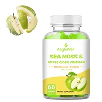 AegleWell Marque Privée Gummies de Varech et Vinaigre de Cidre de Pomme Très Vendus - avec Fucus et Racine de Bardane, Saveur Pomme