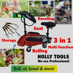 Nouveau scooter <span class=keywords><strong>de</strong></span> jardin avec siège genouillères chariot roulant rembourré genouillère et outil bac <span class=keywords><strong>de</strong></span> rangement boîte <span class=keywords><strong>plateau</strong></span> jardin roulant genouillères siège - Product Image 2