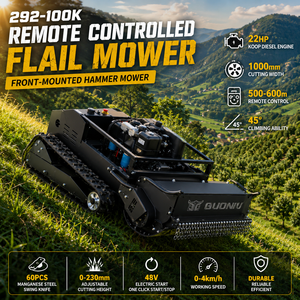 Livraison Gratuite Tondeuse <span class=keywords><strong>Robot</strong></span> à Chenilles Diesel Ultra Large de <span class=keywords><strong>1000</strong></span> mm avec Moteur Double de 1200 W, Commande à Distance et Fonction Mulchage - Product Image 1