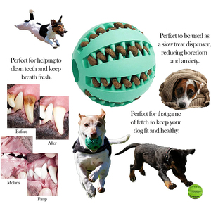 Grandes boules de nettoyage des dents pour chiens, en caoutchouc souple, <span class=keywords><strong>jouet</strong></span> pour chien, boule à mâcher pour <span class=keywords><strong>chiot</strong></span>, drôle - Product Image 2