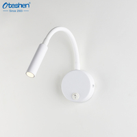Applique murale LED 3W moderne en aluminium et fer, flexible pour lecture, lampe de chevet pour chambre à coucher