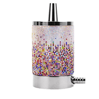 Chicha de luxe arabe en résine effet miroir, modèle Petit Canon, petite, portable et de bureau, complète