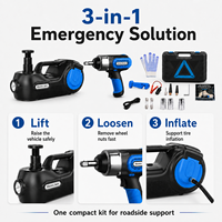 Kit de cric électrique 5T avec clé à chocs 110W 400N.M, compresseur numérique 150PSI, 12V 180W, kit cric pour SUV