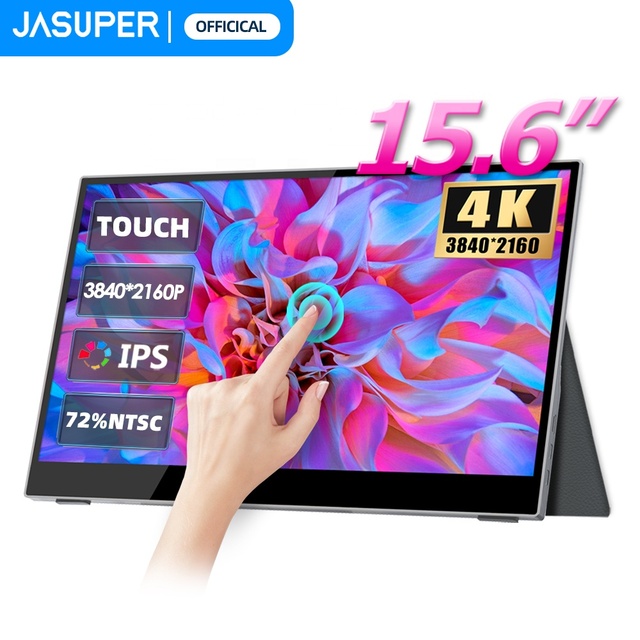 Glass Surface Touchscreen 15.6" Portable Monitor 4K USB C External Computer Display Ultra Slim Second Monitor for Laptop PS4