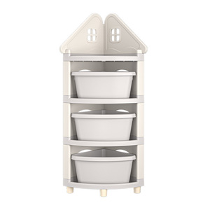 Kids Toy Storage Rack 4 Layers Corner Shelf With Bins For Children Room Organization - Product Image 2