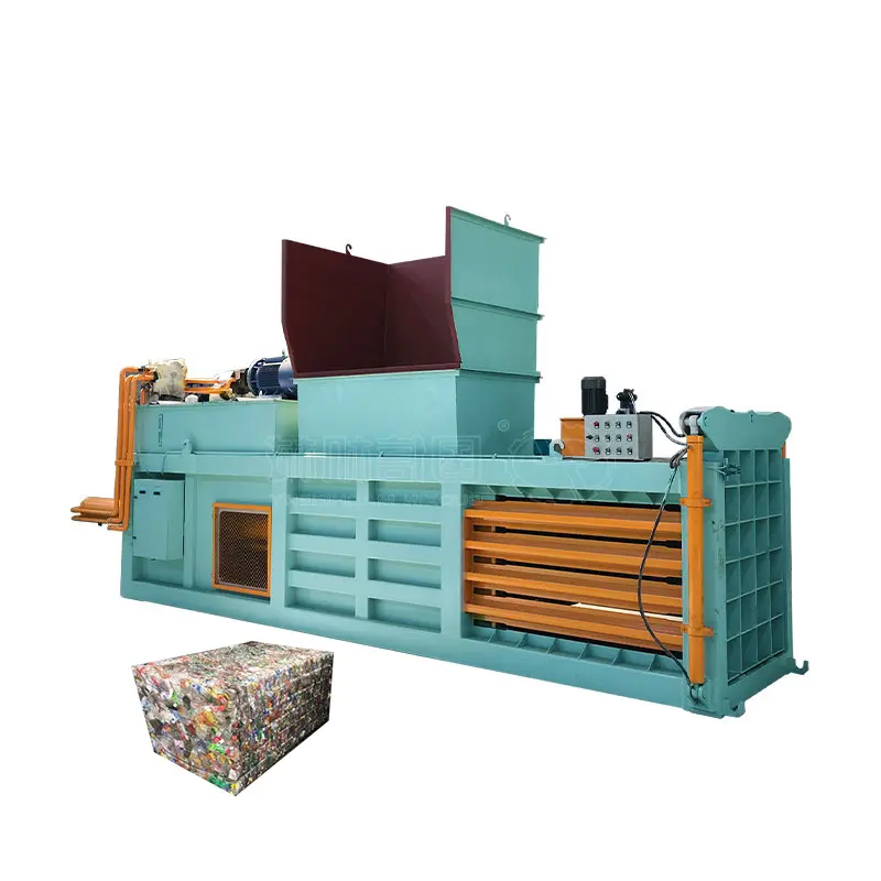 Horizontal hydraulic baler machine waste paper compressor machine hay baler used clothes copper scrap briquette press machine