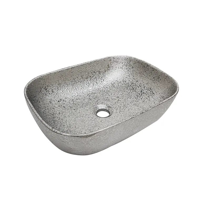 Royal washbasin counter top lavatory ceramic art basin golden bathroom vessel sink gold plated hand wash basin
