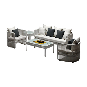 Muebles de aluminio para exteriores, juego de sofá <span class=keywords><strong>Terence</strong></span>, patio, sofá seccional, conversación para impermeable, PE, ratán, balcón, sofás de jardín - Product Image 1