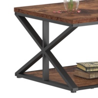 Table basse rustique moderne en chêne brun convertible en bois + métal Source d'usine pour salon en vente