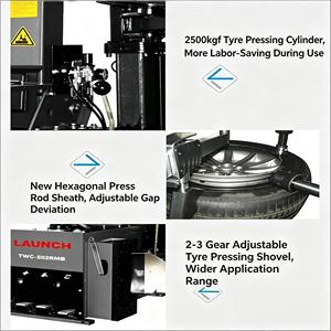LAUNCH TWC-502RMB Démonte-pneus standard à bras inclinable arrière <span class=keywords><strong>et</strong></span> bras auxiliaire droit, machine de réparation de roues automatique pour dé<span class=keywords><strong>montage</strong></span>/<span class=keywords><strong>montage</strong></span>, Max - Product Image 3